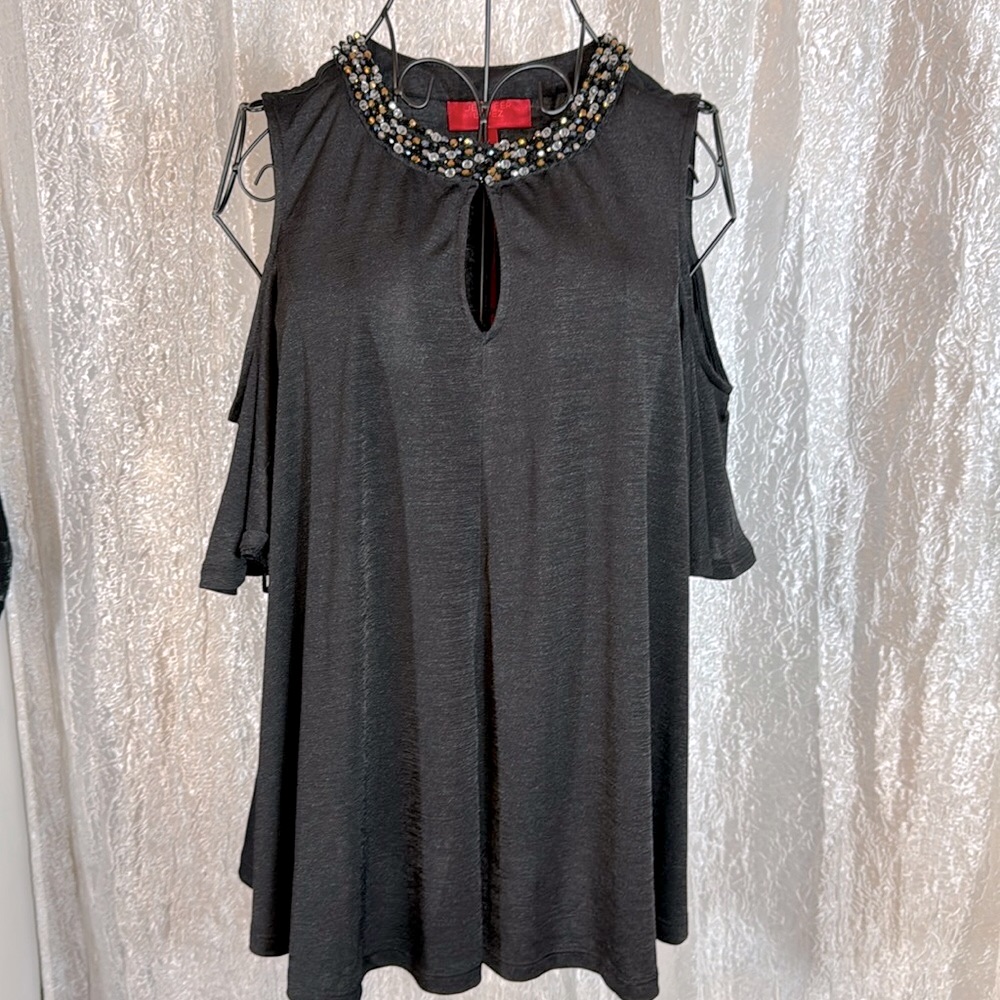 Jennifer Lopez Cold-Shoulder Blouse